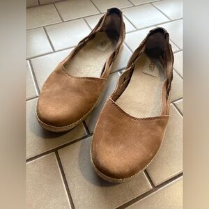 UGG Tan Leather Slip-On Shoes